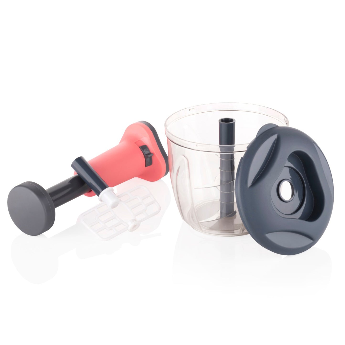 1100 Ml 2 In 1 Push Up Chopper With Blender Affixed With 6 Sharp Blade  Vegetable And Fruit Cutter With Easy Push And Chop Button