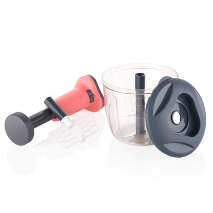 1100 Ml 2 In 1 Push Up Chopper With Blender Affixed With 6 Sharp Blade  Vegetable And Fruit Cutter With Easy Push And Chop Button