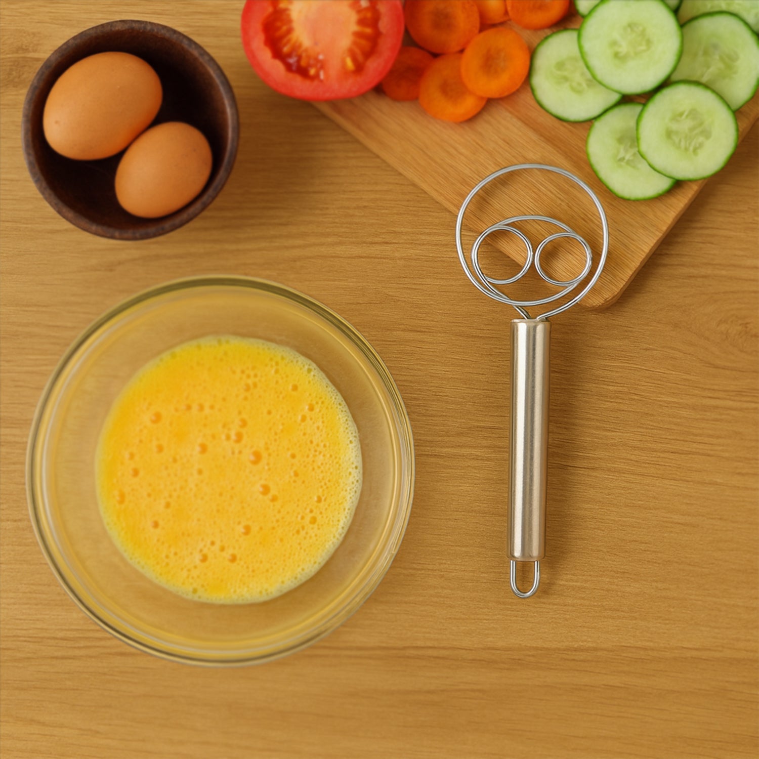 2-piece Stainless Steel Spiral Hand Whisk - (2 Pc  Set)