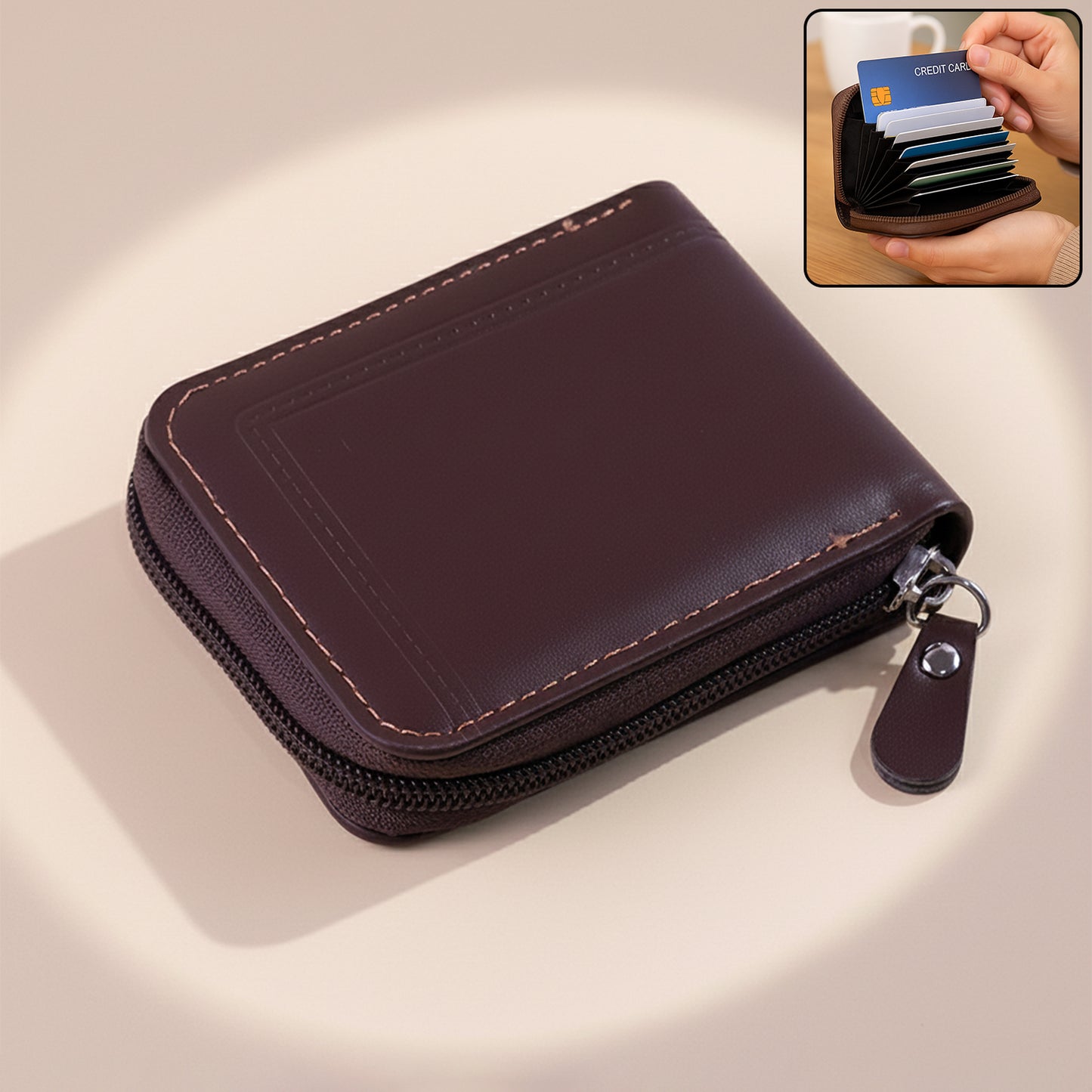 Premium Zip-around Card Holder Wallet (1 Pc)